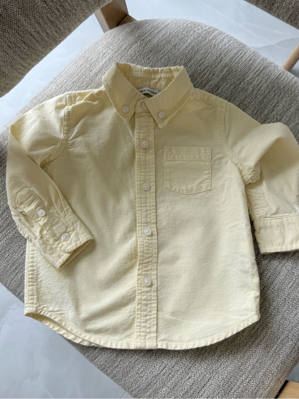 Janie and Jack Pale Yellow Button-Down Shirt